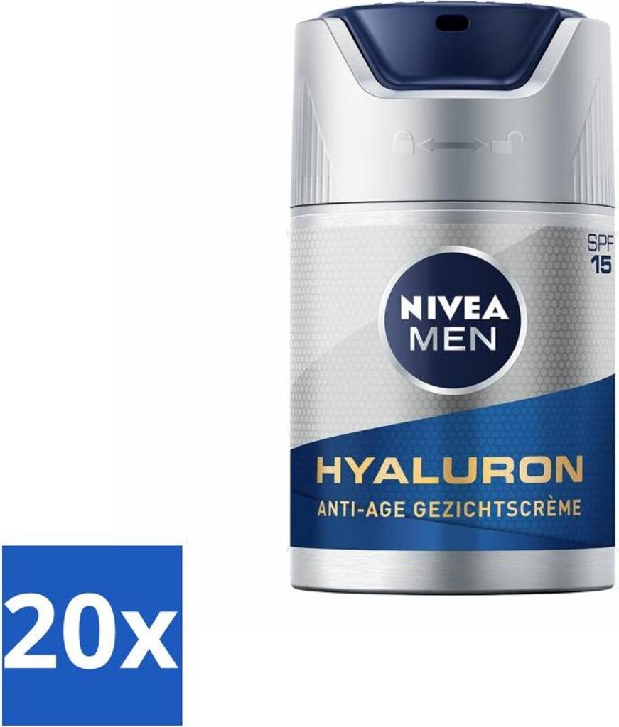 NIVEA MEN Anti-Aging Gesichtscreme mit LSF 15 - 50 ml - Vorteilspack - 20 Stücke