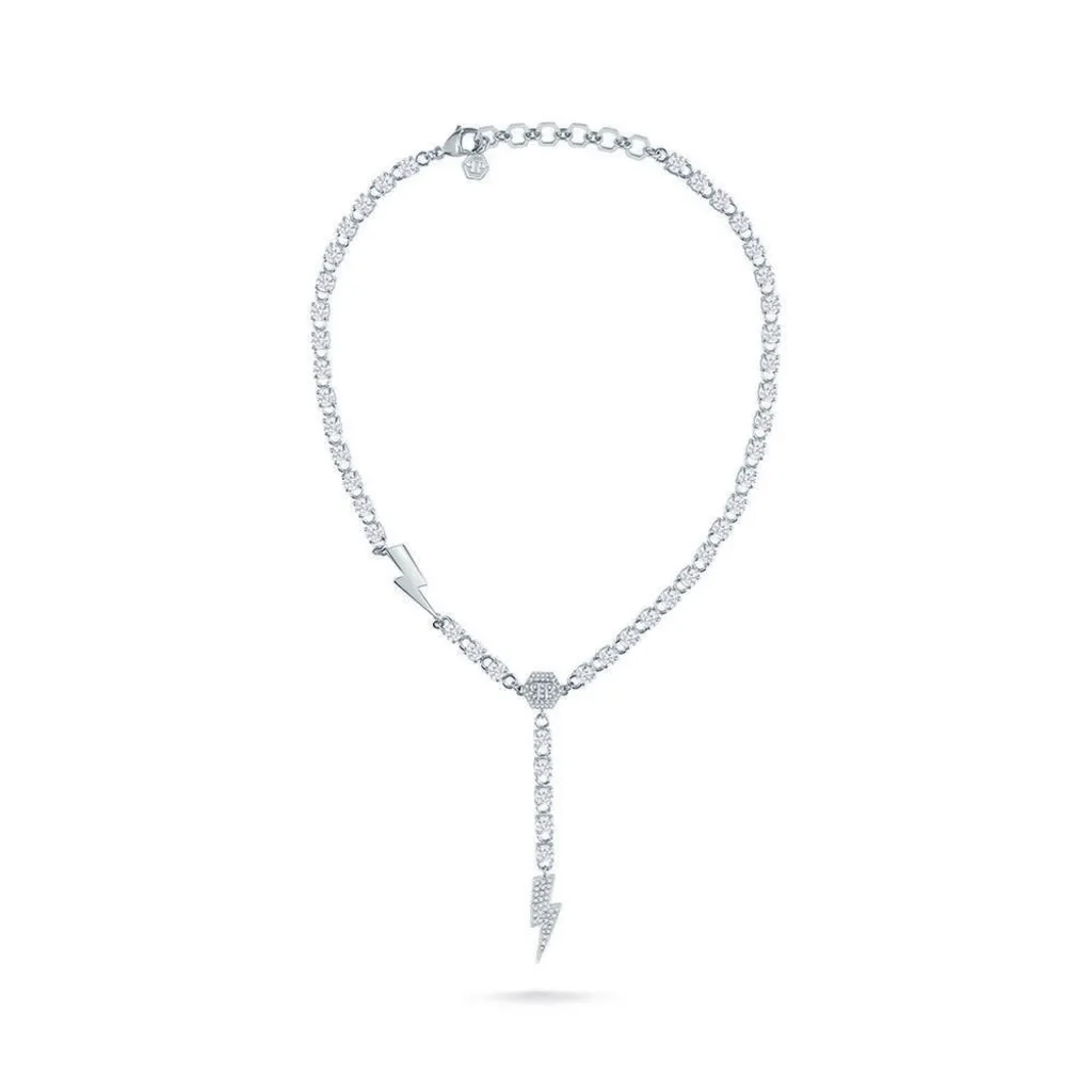 Collier en Acier Philipp Plein THUNDER LADY PJ7EA08NU Design Rock 40cm