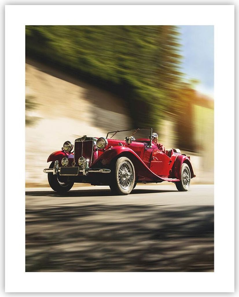Poster - Poster ohne Rahmen - Mg Rot Auto - 40x50 cm - Wand Bild - Wanddeko - Wandbilder - Kunstposter - Wandposter - Bilder - Kunstdruck - Wanddek...