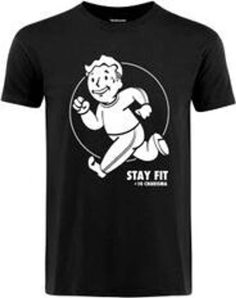 Fallout T-Shirt Herren Stay Fit schwarz Fan-Merch, Gaming 100% Baumwolle XL