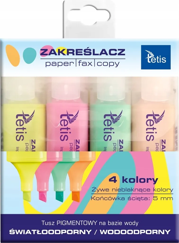 Set 4 Evidenziatori Pastello Professionali Punta Scalpello 2-5mm