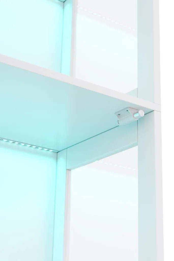Meuble vitrine de collection avec éclairage LED connecté et 4 étagères - 14