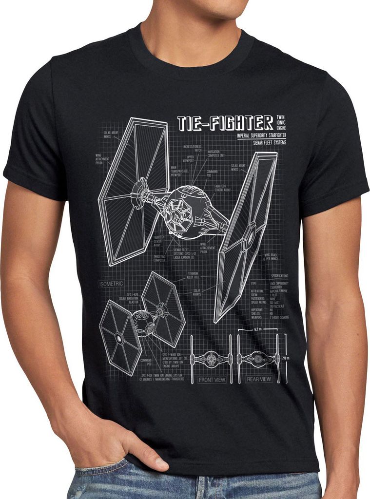 A.N.T. TIE Jäger Herren T-Shirt blaupause fighter