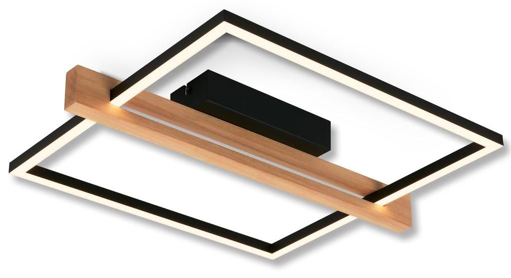 LED Deckenlampe Holz LED Deckenleuchte Wohnzimmer Dimmbar Produktbild 