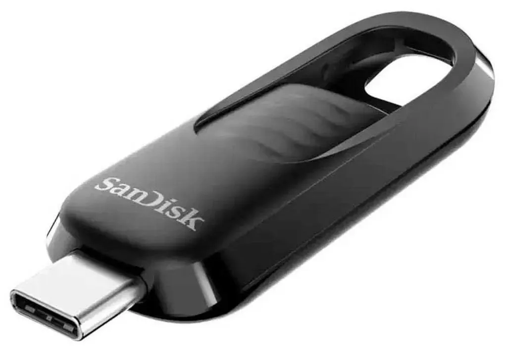 Clé stockage USB Type-C SanDisk 512Go mémoire flash rétractable noire