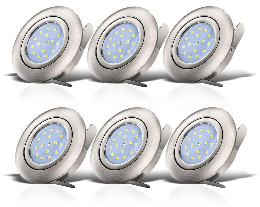 B.K.Licht lot de 6 spots LED encastrables ultra-plats Image du produit 