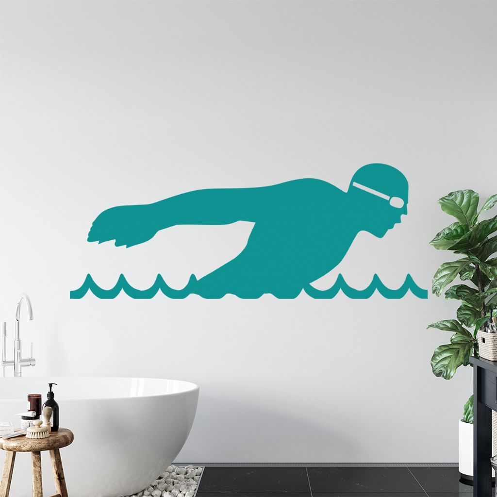 Triathlon Sportler Figur Wandtattoo Wandaufkleber Wall Sticker - Dekoration, Küche, Wohnzimmer, Schlafzimmer, Badezimmer