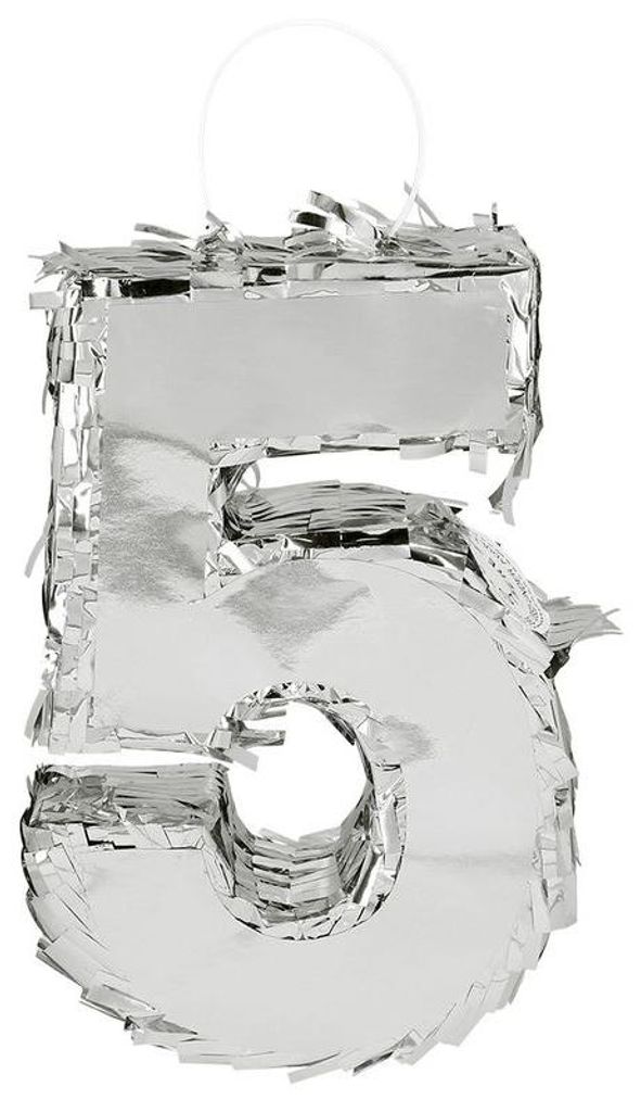 Pignatta numero 5 argento glitterato Immagine del prodotto 