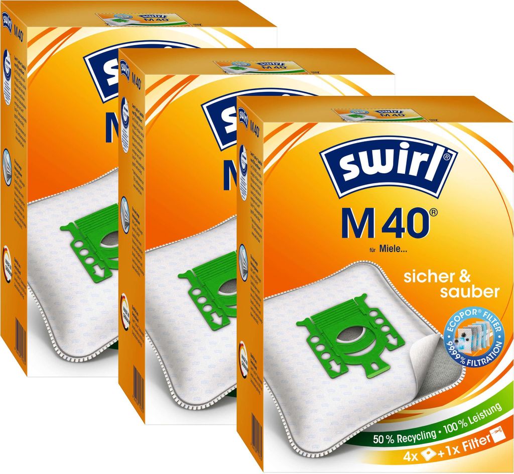 3 x Swirl M 40 MP Plus AirSpace Staubsaugerbeutel Produktbild 