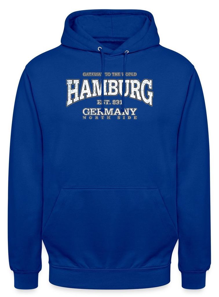Spreadshirt Hamburg Deutschland Seit 831 Uni Hoodie, XL, Royalblau