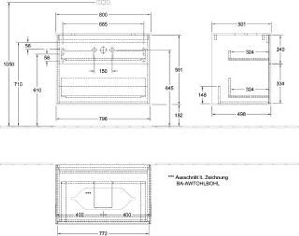 Villeroy & Boch F63100MT Waschbeckenunterschrank Finion F63