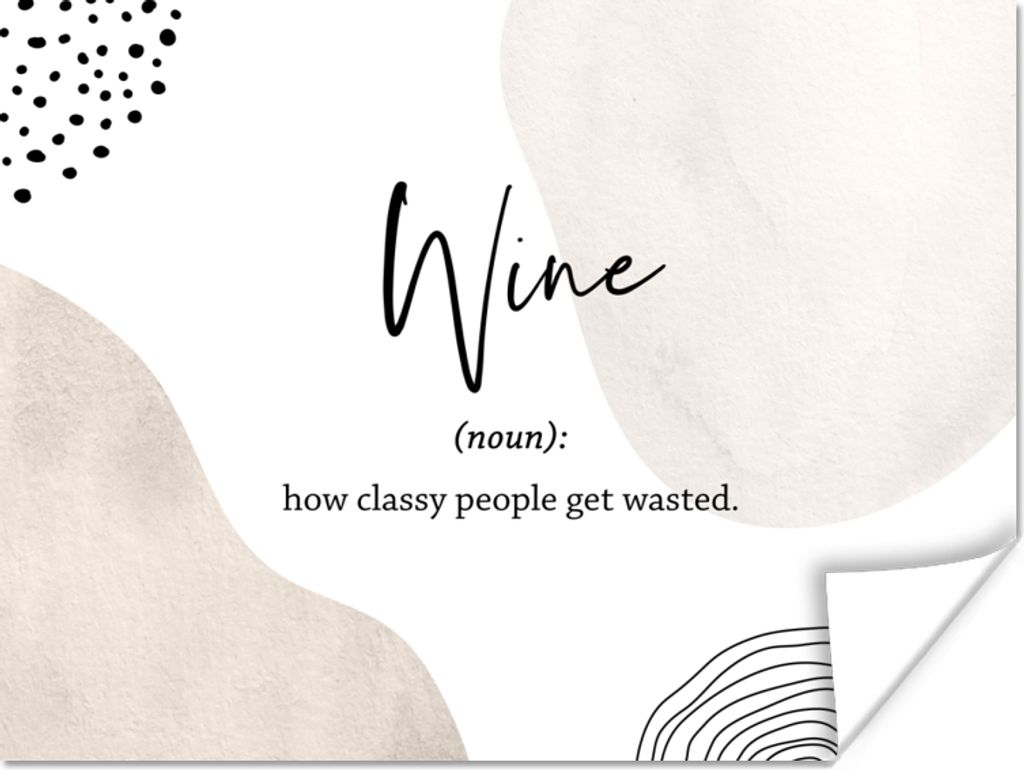 MuchoWow Poster Sprichwörter - Wein - Wörterbuch - Zitate - Definition von Wein 80x60 cm - Kunst für zu Hause
