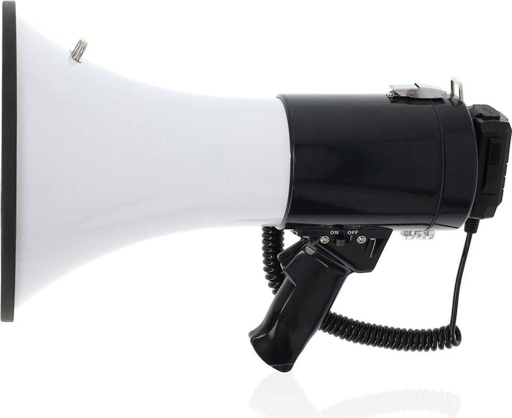 Nedis Megaphon - Maximale Reichweite: 1500 m - max. Lautstärke-Regler: 120 dB - Abnehmbares Mikrofon - Eingebaute Sirene - Bluetooth - Aufnahemfun...