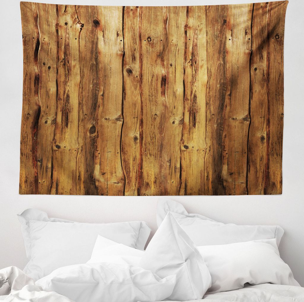 ABAKUHAUS Rustikal Wandteppich, Holzwald Bäume Kunst aus Weiches Mikrofaser Stoff Waschbar ohne Verblassen Digitaldruck, 150 x 110 cm, Braun