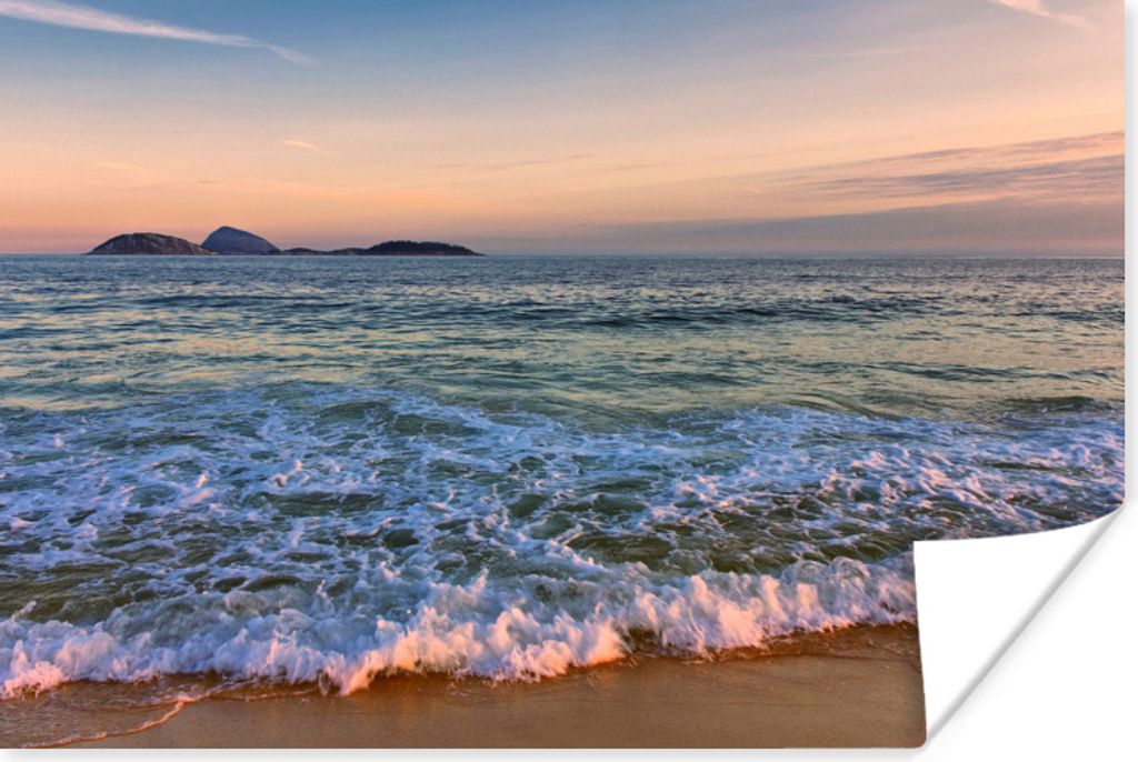 MuchoWow Poster Blick auf das Meer vom Strand von Ipanema in Brasilien 30x20 cm - Plakate - Print