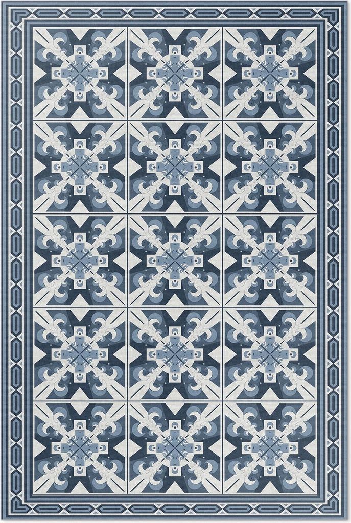 Geometrische rhombus dekorative fliesen – Vinyl Fußmatte – 80x120 cm – Rutschfest, Pflegeleicht & Langlebig