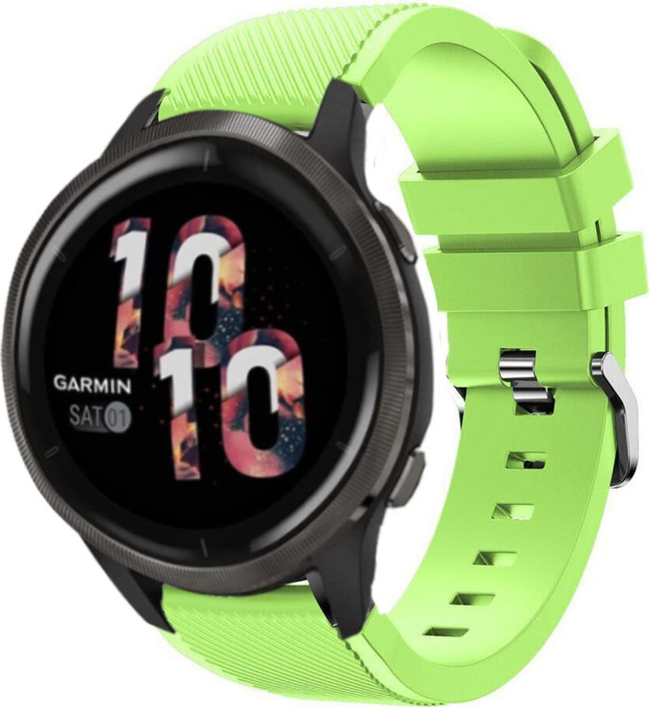 Strap-it Garmin Venu 2 Armband Silikon - 45mm - Hellgrün