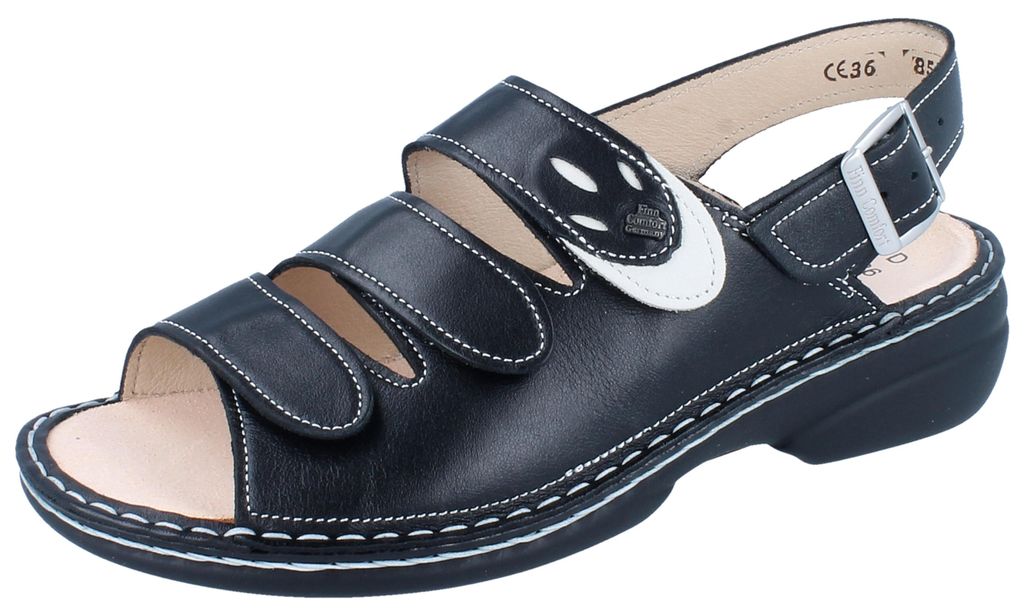 Pohodlný sandál Finn Comfort Saloniki, dámský, černý, kůže, Obrázek produktu 