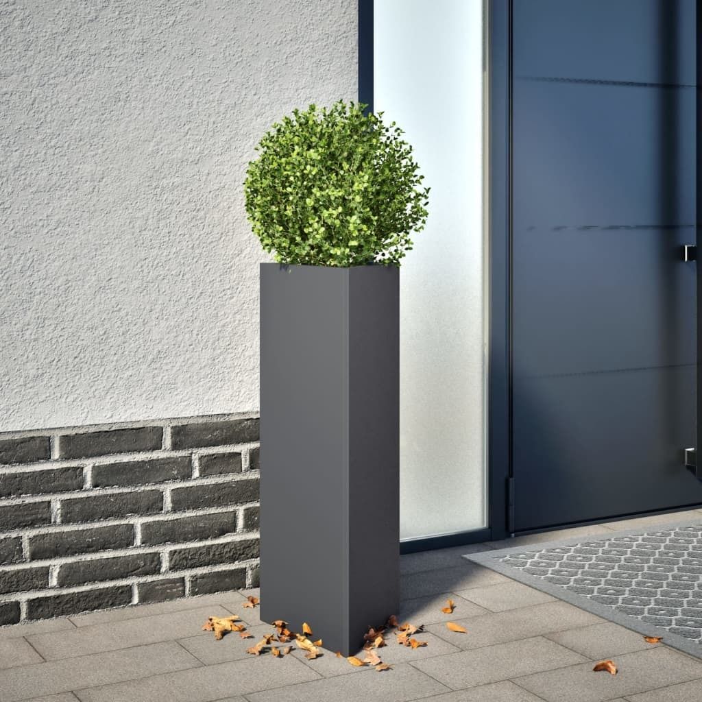 Maison Exclusive - Pflanzkübel 2 Stk. Anthrazit Dreieckig 30x26x75 cm Stahl