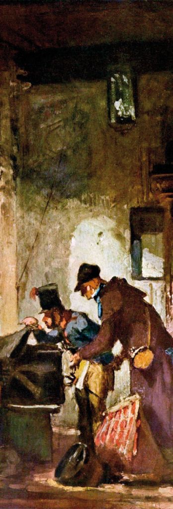 Carl Spitzweg Kunstdruck Bild - Päpstliche Zollwache, Detail (91 x 30 cm)