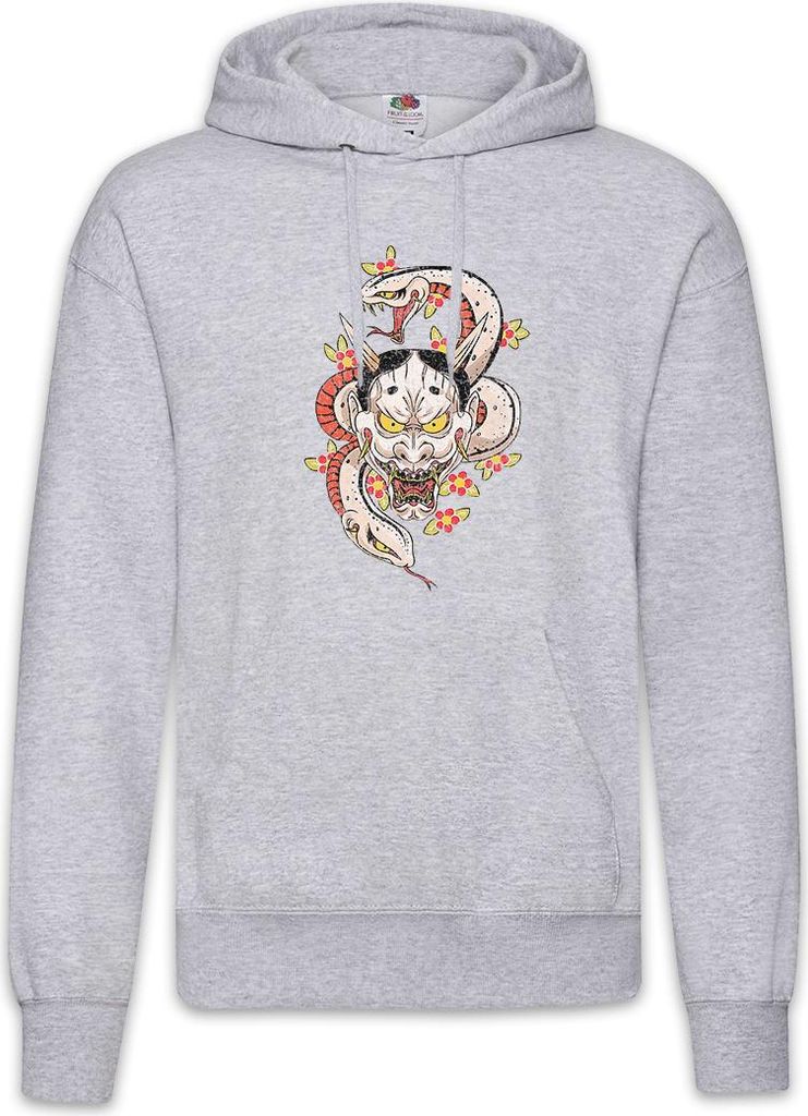 Urban Backwoods Oni Tattoo, Herren Hoodie, Farbe: Hellgrau, Größe: 2XL