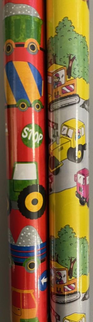 Geschenkpapier Röllchen 70x200 cm Baustellenmotiv Produktbild 