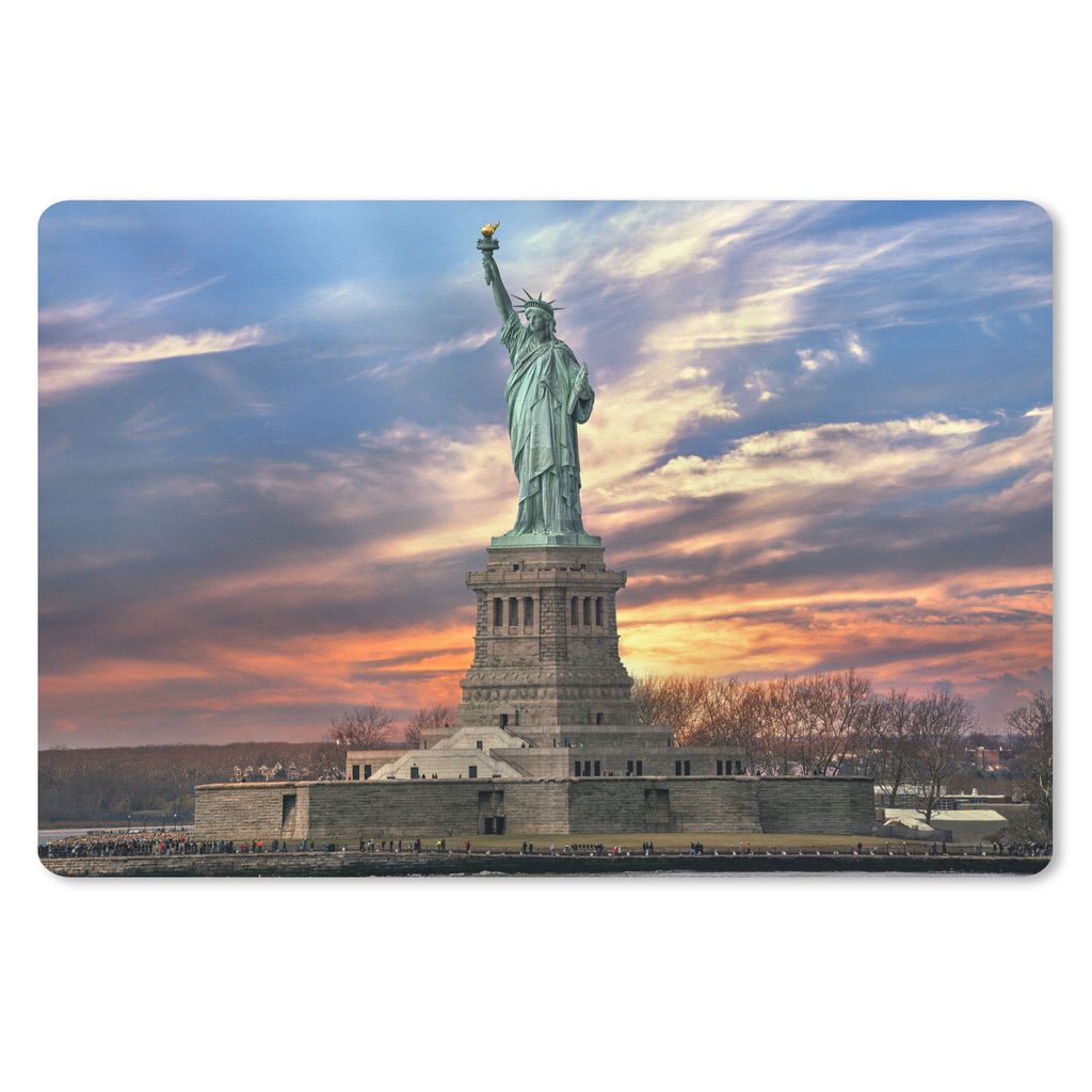 MuchoWow Mauspad Mousepad Freiheitsstatue in New York bei Sonnenuntergang 27x18 cm - Mousepads - Maus Mat - Pad - Mausunterlage - Büroartikel - ...