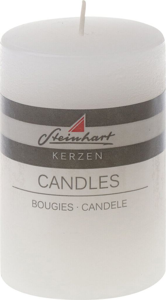 Stumpenkerze "Raureif" Weiß 100/68 mm Steinhart Kerzen in RAL-Kerzen Güte Qualität