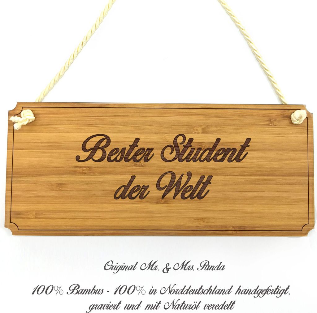 Mr. & Mrs. Panda Schild Student - Geschenk, Alumni, Hochschule, Graviert, Shabby, Hinweisschild, lustig, Landhaus, Türschild Holz, Firmenschild, G...