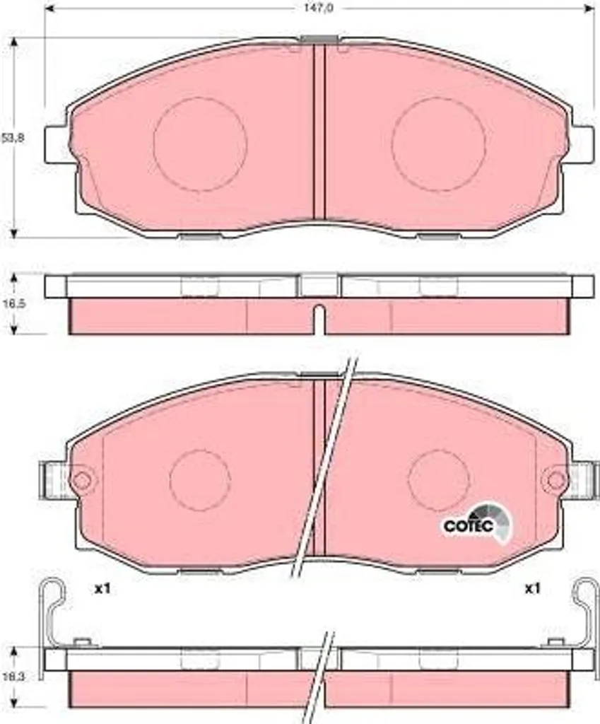Plaquettes de frein TRW GDB3201 pour H-1 et H100 - Qualité OE A1301023