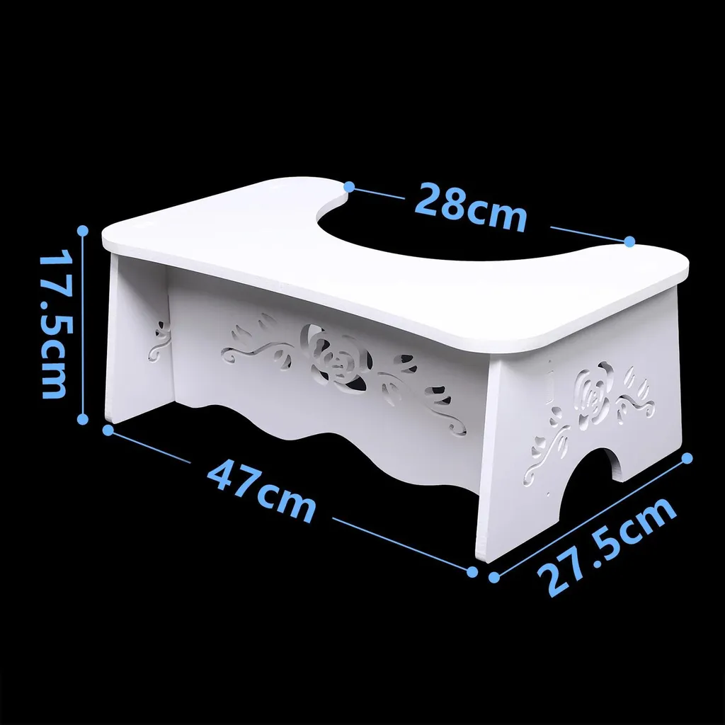 Tabouret de WC contre la Constipation - Position Naturelle MDF Blanc - 9