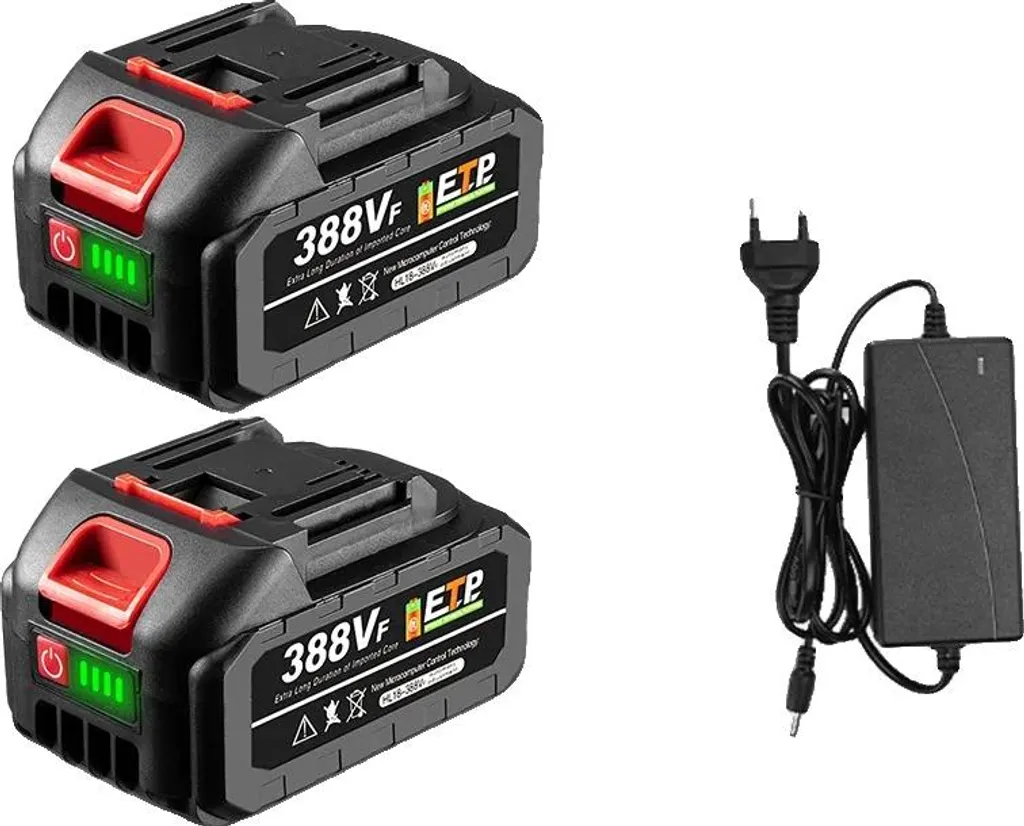 Batterie 18V-21V 15000mAh pour Visseuse Sans Fil avec Chargeur 2x388VF-1