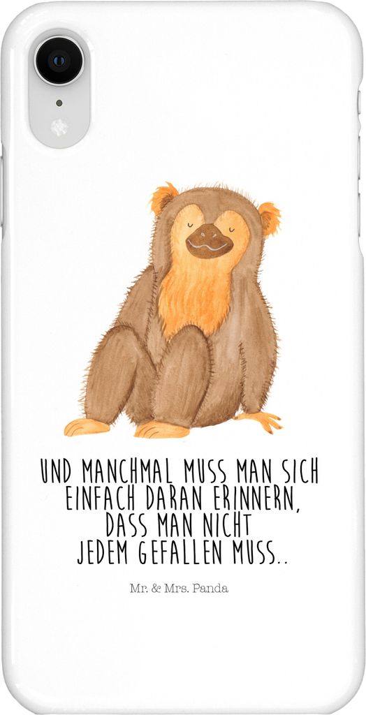Mr. & Mrs. Panda Iphone XR Handyhülle Affe - Weiß - Geschenk, Selbstbewusstsein, Handy Case, Respekt, Selbstliebe, Affen, Premium Kunststoff, Lie...