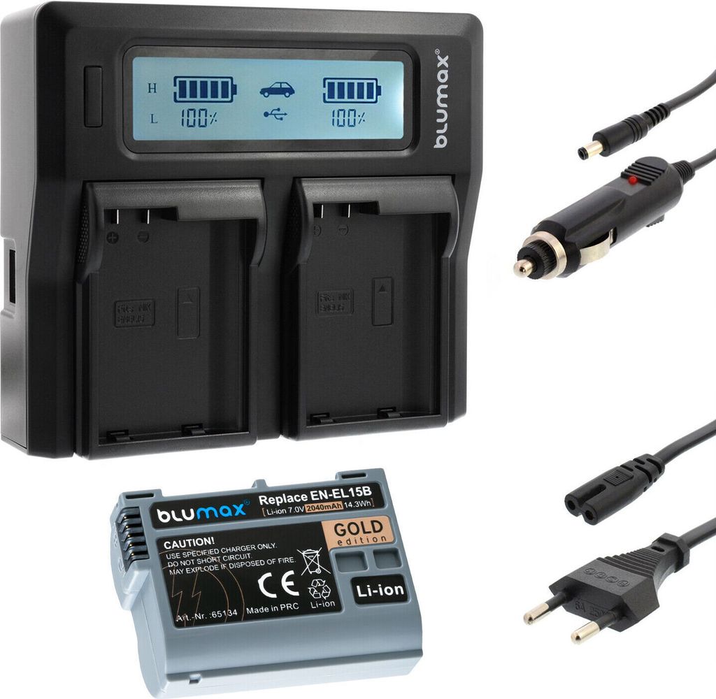 1x Akku + Lader für Nikon EN-EL15B A/B/C Z5 Z6 Z7 II D7500 2040 mAh 7,0V