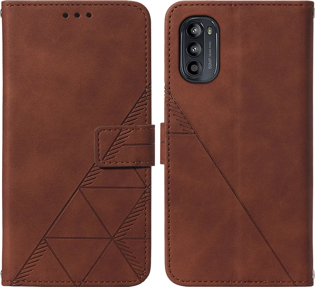 Cover Motorola Moto G52 Flip Case Portafoglio Marrone Business Style