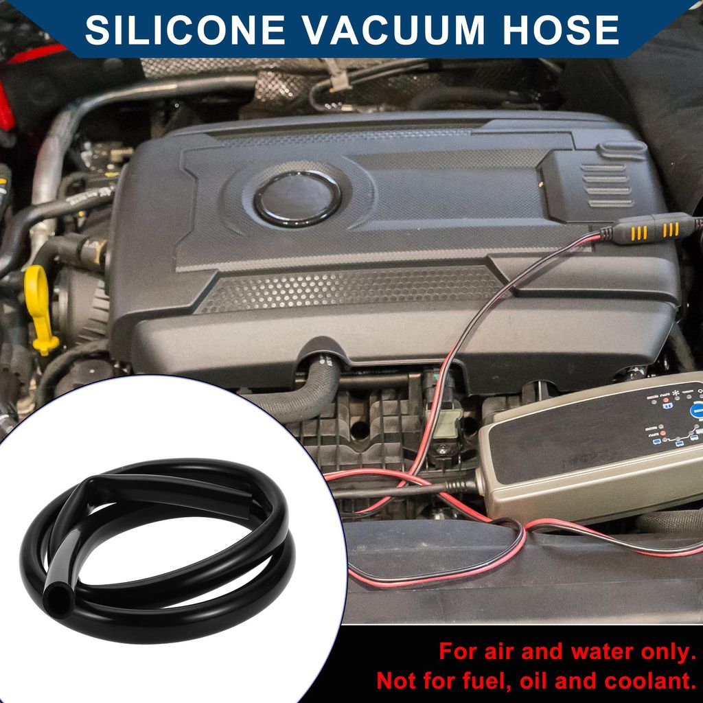Silikon-Vakuumschlauch für Automobil-Vakuumsysteme Hochtemperatur 6ft 13/16" 20mm ID 3,5mm Dicke 1 Stück Schwarz