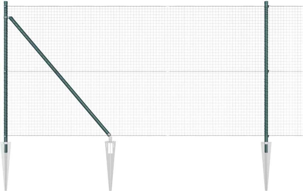 vidaXL Zaunpfosten Grün 10 x 1 m (25 x 25 mm Maschen ) Stahl