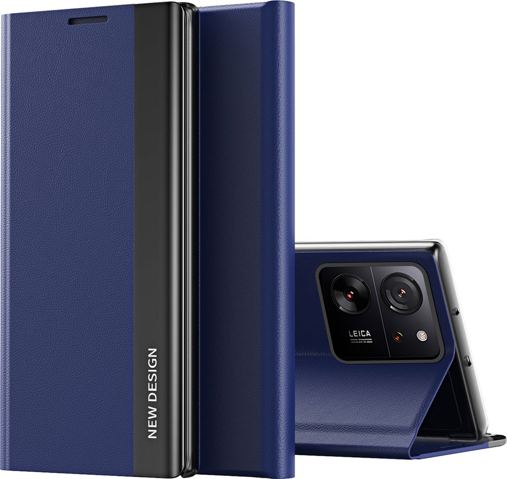 Hülle für Xiaomi 13T /13T Pro /Redmi K60 Ultra Leder PolyurethanKlapphülle Schutzhülle mit Standfunktion Navy blau