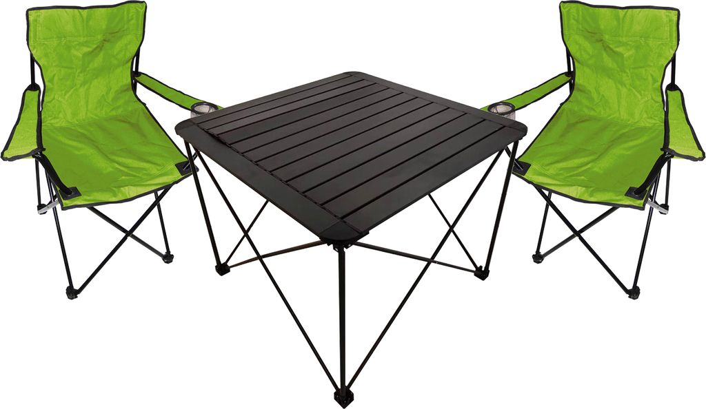 3teiliges Campingmöbel Set Campingtisch Campingstuhl L70xB70xH56cm