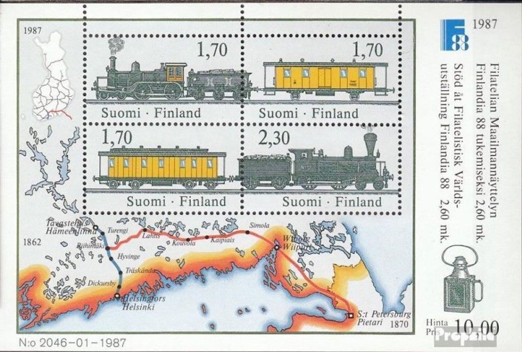Briefmarken Finnland 1987 Mi Block3 (kompl.Ausg.) postfrisch FINLANDIA88