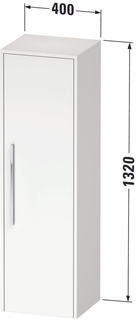 Duravit D-Code Halbhochschrank, eine Tür mit Anschlag links, 400x360x1320mm, mit Griff, DC1338L10220000