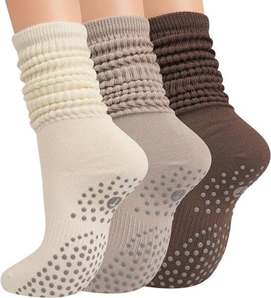 Antislip sokken voor vrouwen en mannen - lange yoga sokken met antislip grip