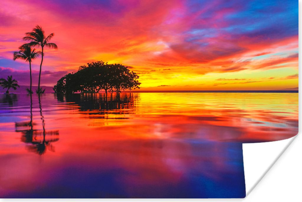 MuchoWow Poster Farben - Hawaii - Himmel 180x120 cm - Fotoplakat