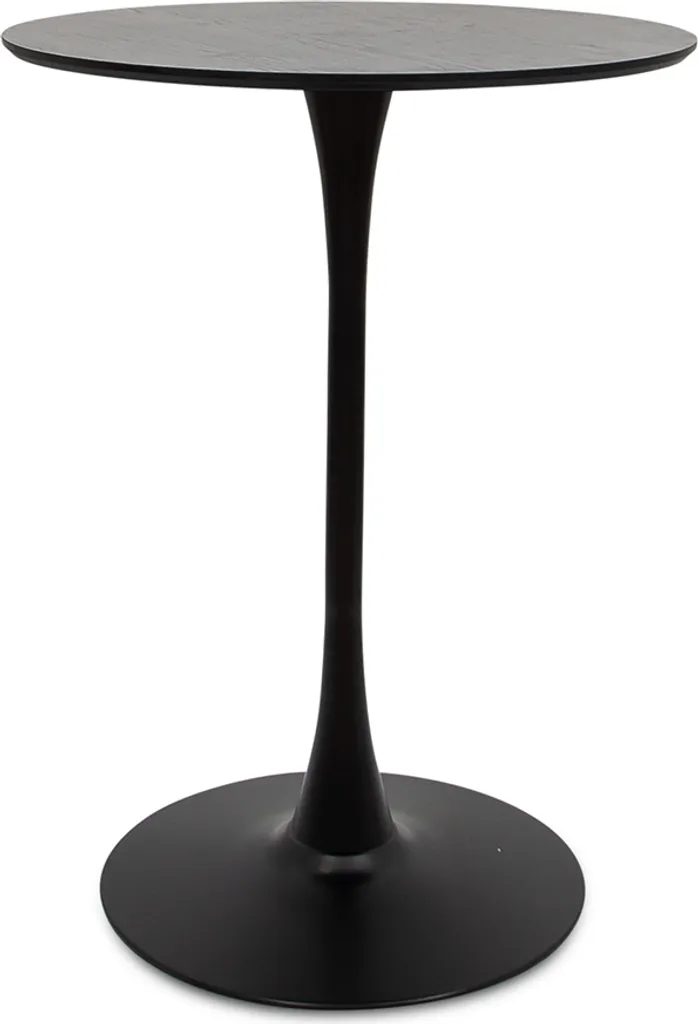 Table de bar Ø 80 cm Prague Noire - Plateau Résistant et Stable