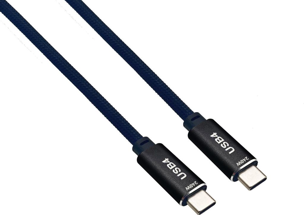helos Anschlusskabel, USB 4, 40 Gbps 240W,Type-C PREMIUM Stecker, 2,0m, schwarz