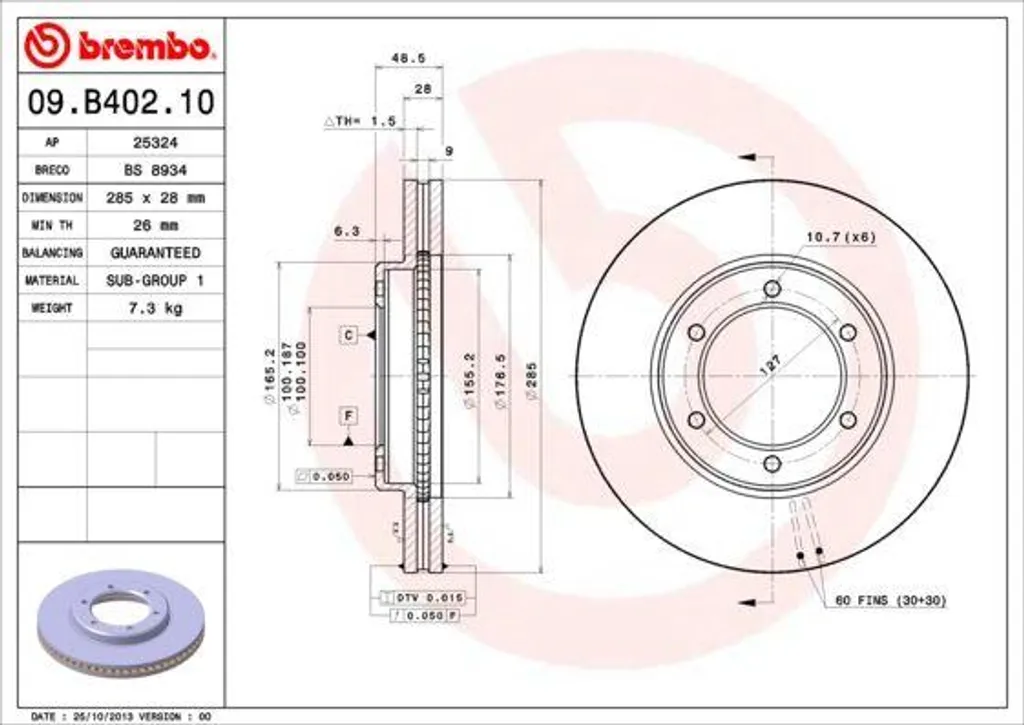 Disque de Frein Ventilé Brembo 4351226130 : Qualité et Sécurité OE