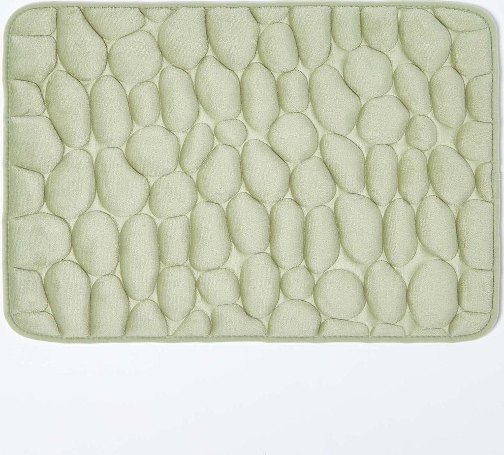 HOMESCAPES Lindgrüner Duschvorleger aus Memory Foam in Produktbild 
