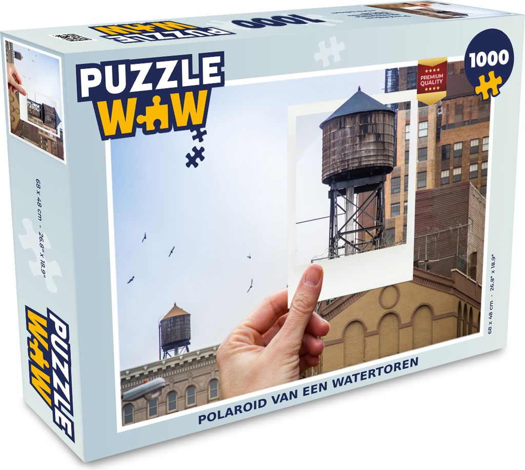 MuchoWow Puzzle 1000 Teile Polaroid eines Wasserturms - Erwachsene - Rätsel