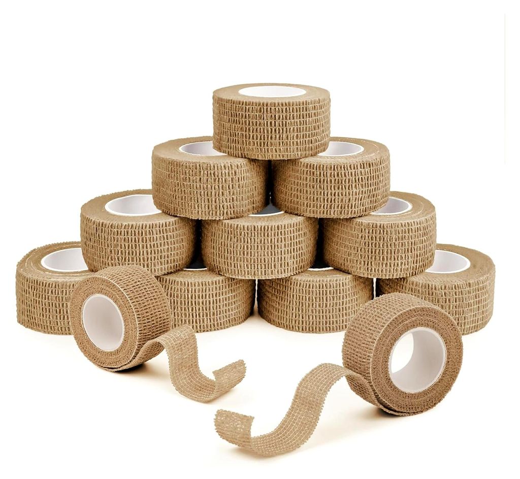 Selbstklebender Verband, 2,5 cm x 4,5 m, Vliesstoff, selbsthaftende Bandage für Menschen und Tiere, flexible elastische Binde für Sport und Haust...
