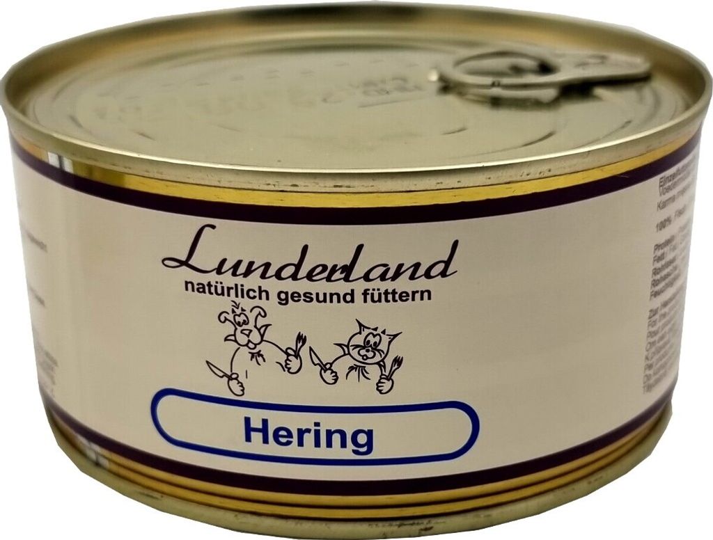 Lunderland Hering 300g Reinfleisch-Dose Hundefutter 100 % Produktbild 